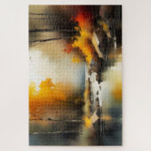 Serene levendige Autumn River landschap schilderij Legpuzzel (Verticaal)