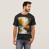 Serene levendige Autumn River landschap schilderij T-shirt (Voorkant volledig)