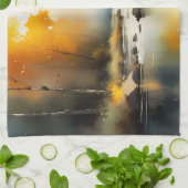 Serene levendige Autumn River landschap schilderij Theedoek (Gevouwen)