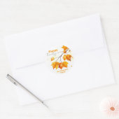 Serene levendige Herfst Maple verlaat Thanksgiving Ronde Sticker (Envelop)