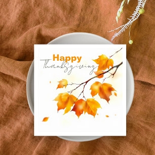 Serene levendige Herfst Maple verlaat Thanksgiving Servet