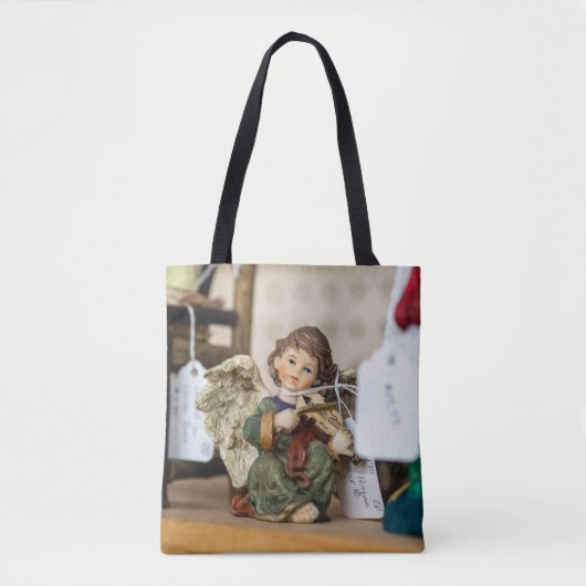 Serene Lezing Engel Figurine Tote Bag (Voorkant)