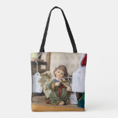 Serene Lezing Engel Figurine Tote Bag (Achterkant)