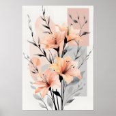 Serene Lily Blooms muurkunst Poster (Voorkant)
