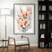 Serene Lily Blooms muurkunst Poster