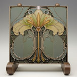 Serene Lily Harmony Keramische Tegel Tegeltje<br><div class="desc">Introduceer een vleugje elegantie aan uw huis met de Serene Lily Harmony Keramische Tegel, een prachtige Art Nouveau-geïnspireerde creatie gedrukt door Zazzle. Deze platte keramische tegel, die geen reliëfelementen bevat, legt de genade en vloeiendheid van de Art Nouveau-stijl vast. Het ontwerp benadrukt een prachtig ingewikkeld leliemotief in zachte tinten van...</div>