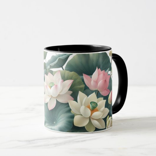 Serene Lotus Coffee Mok (Voorkant rechts)
