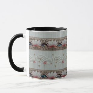 Serene Lotus Eye Bloemige Brei Combo Koffiemok Mok