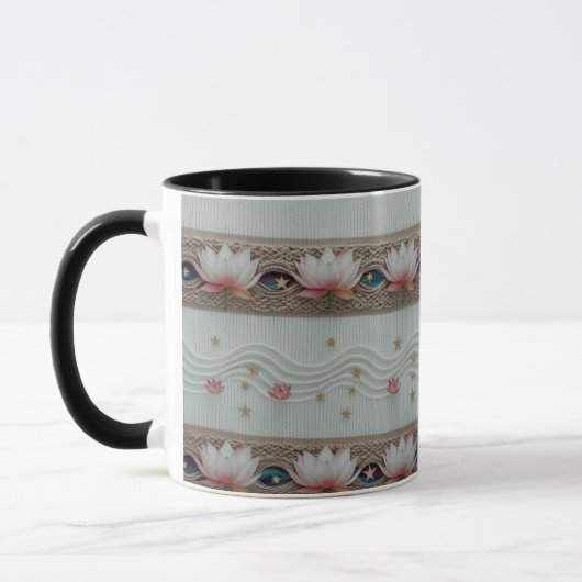 Serene Lotus Eye Floral Knit Combo Coffee Mug Mok (Links)
