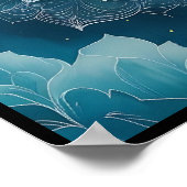 Serene Lotus Mandala over blauwe en groene meditat Poster (Hoek)