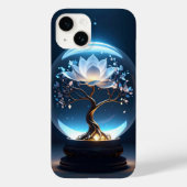 Serene Lotus Wereldbol Art iPhone Case (Achterkant)