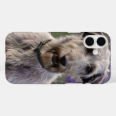 Serene Majesteit: Wolfshond in Paars Irisveld, Case-Mate iPhone Case (Achterkant (horizontaal))