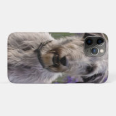 Serene Majesteit: Wolfshond Zittend in een Paarse  Case-Mate iPhone Case (Achterkant (horizontaal))