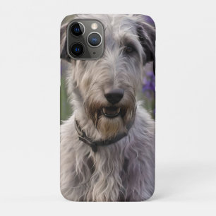 Serene Majesteit: Wolfshond Zittend in een Paarse Case-Mate iPhone Case