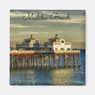 Serene Malibu Beach Pier California Magneet