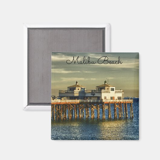Serene Malibu Beach Pier Californië Magneet (Voorkant / Achterkant)
