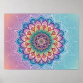 Serene Mandala: Een pastelcaleidoscoop Poster (Voorkant)