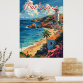 Serene Martinique Beachscape Poster (Keuken)