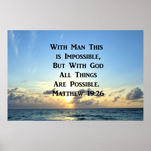 SERENE MATTHEW 19:26 FOTO ONTWERP POSTER (Voorkant)