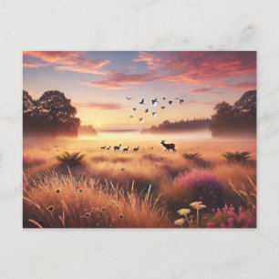 Serene Meadow bij zonsopgang Briefkaart