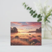 Serene Meadow bij zonsopgang Briefkaart (Staand voorkant)