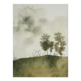 Serene Meadow in Green beroemd gemaakt door PS Nat Perfect Poster