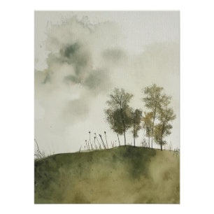 Serene Meadow in Green beroemd gemaakt door PS Nat Perfect Poster