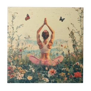 Serene meditatie bij zonsopgang (3) tegeltje