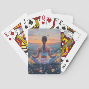 Serene meditatie bij zonsopgang (4) pokerkaarten
