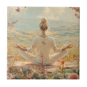 Serene meditatie bij zonsopgang (5) tegeltje