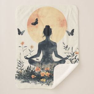 Serene meditatie bij zonsopgang (8) sherpa deken