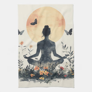 Serene meditatie bij zonsopgang (8) theedoek