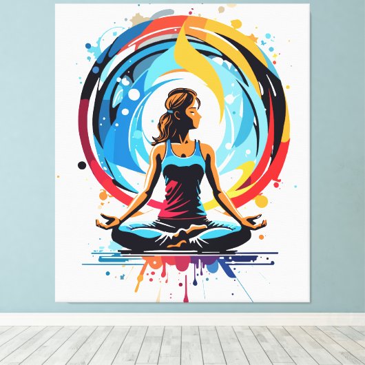 Serene Meditatie Energy Flow Art Canvas Afdruk (Insitu (Houten vloer))
