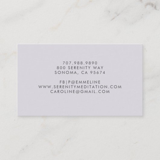 Serene Meditatie Instructeur Mist Trees Waterverf Visitekaartje (Achterkant)