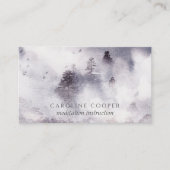 Serene Meditatie Instructeur Mist Trees Waterverf Visitekaartje (Voorkant)
