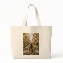 Serene Meditation Blooming Orchard Floral Tote Bag