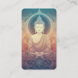 Serene Mediterende Boeddha Mandala  - Spiritueel Visitekaartje