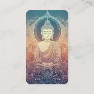 Serene Mediterende Boeddha Mandala - Spiritueel Visitekaartje