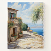 Serene Mediterranean Coastal Spiral Notitieboek (Achterkant)