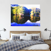 Serene meer met boomreflecties canvas afdruk (Insitu (Slaapkamer))