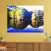 Serene meer met boomreflecties canvas afdruk (Insitu (Woonkamer))