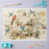 Serene melodieën: vogelkooi decoupage tissuepapier (Craft)