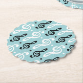 Serene Melodies Treble Clef Kartonnen Onderzetters (Gekanteld)