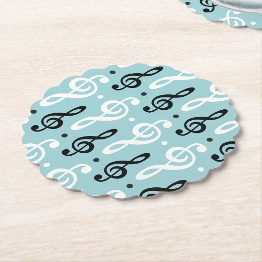 Serene Melodies Treble Clef Kartonnen Onderzetters (Gekanteld)