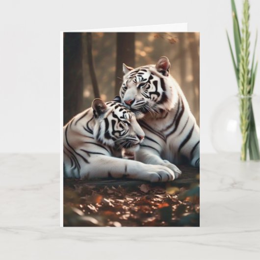 Serene metgezellen van de witte tijger kaart (Voorkant)