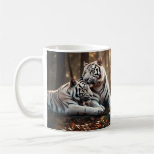 Serene metgezellen van de witte tijger koffiemok
