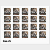 Serene metgezellen van de witte tijger vierkante sticker (Vel)