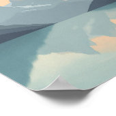 Serene Minimalistische Bergzonsondergang Poster (Hoek)