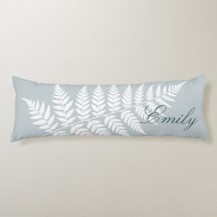 Serene Minimalistische Botanische Ijsblauwe Witte Lichaamskussen