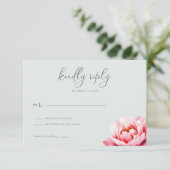 Serene Mint Bloemig RSVP Kaartje (Staand voorkant)